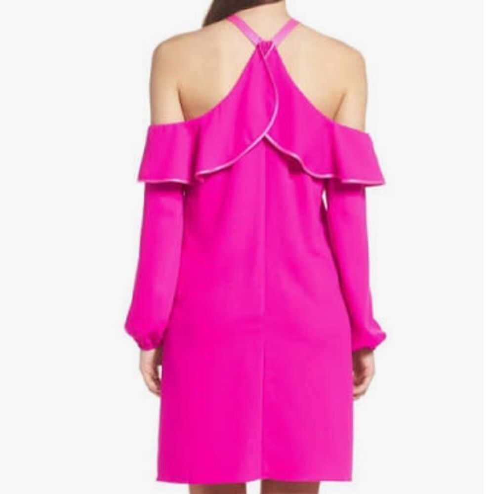 Lilly Pulitzer hot pink cold shoulder dress. Size 2 - Picture 2 of 11